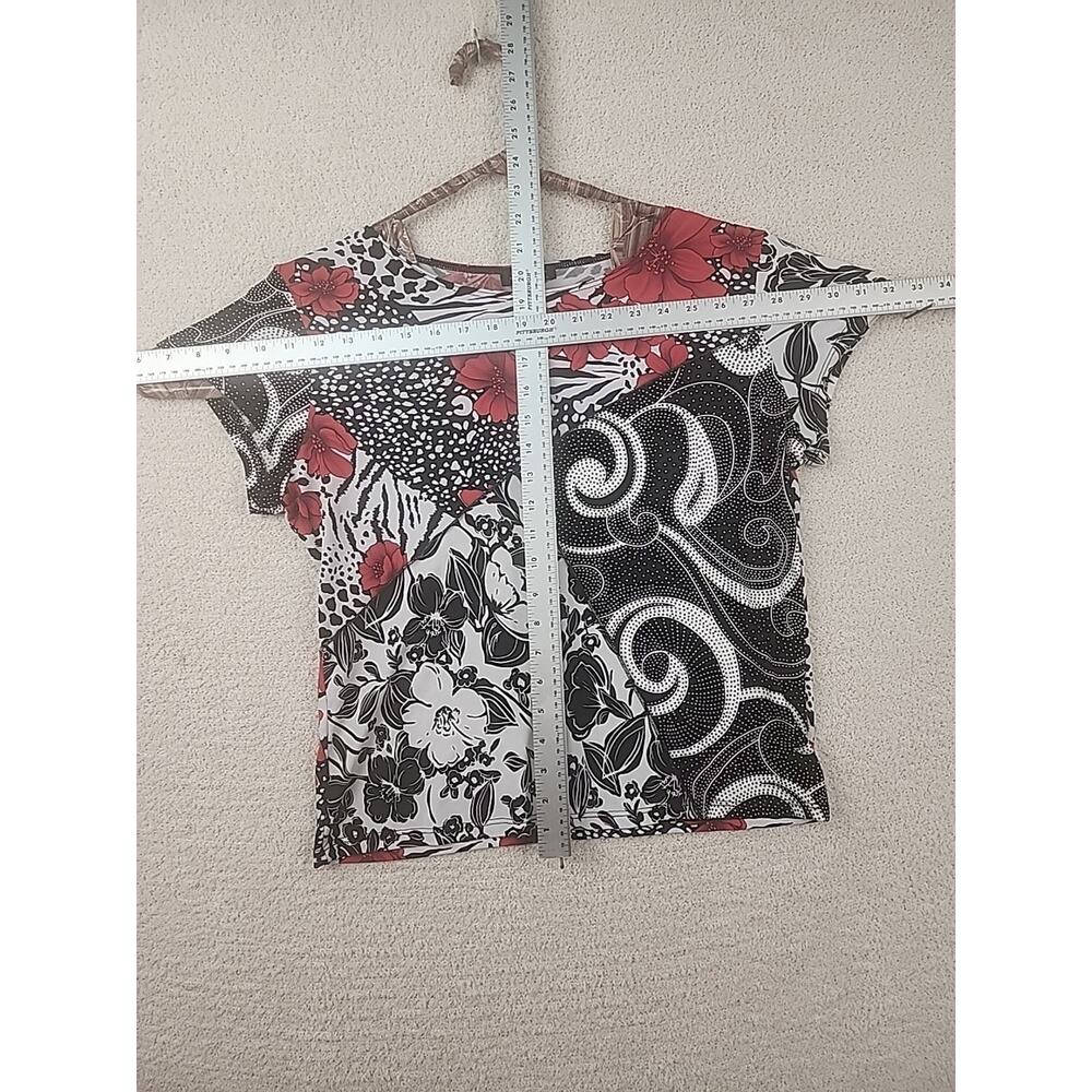 Jessica Max Top Floral USA Size L Short Sleeve - Picture 7 of 9